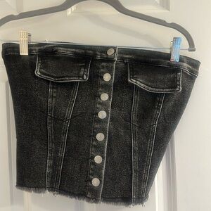 Cute black denim cropped top